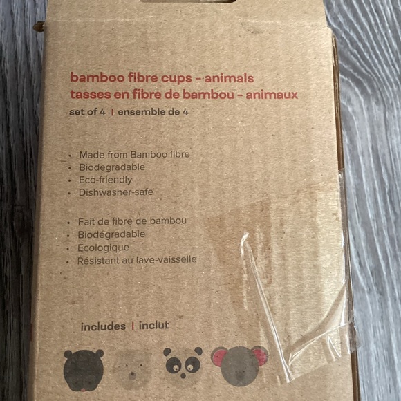 Red Rover Bamboo Animal Kids Drinking Cups, Set of 4 - Picture 5 of 9